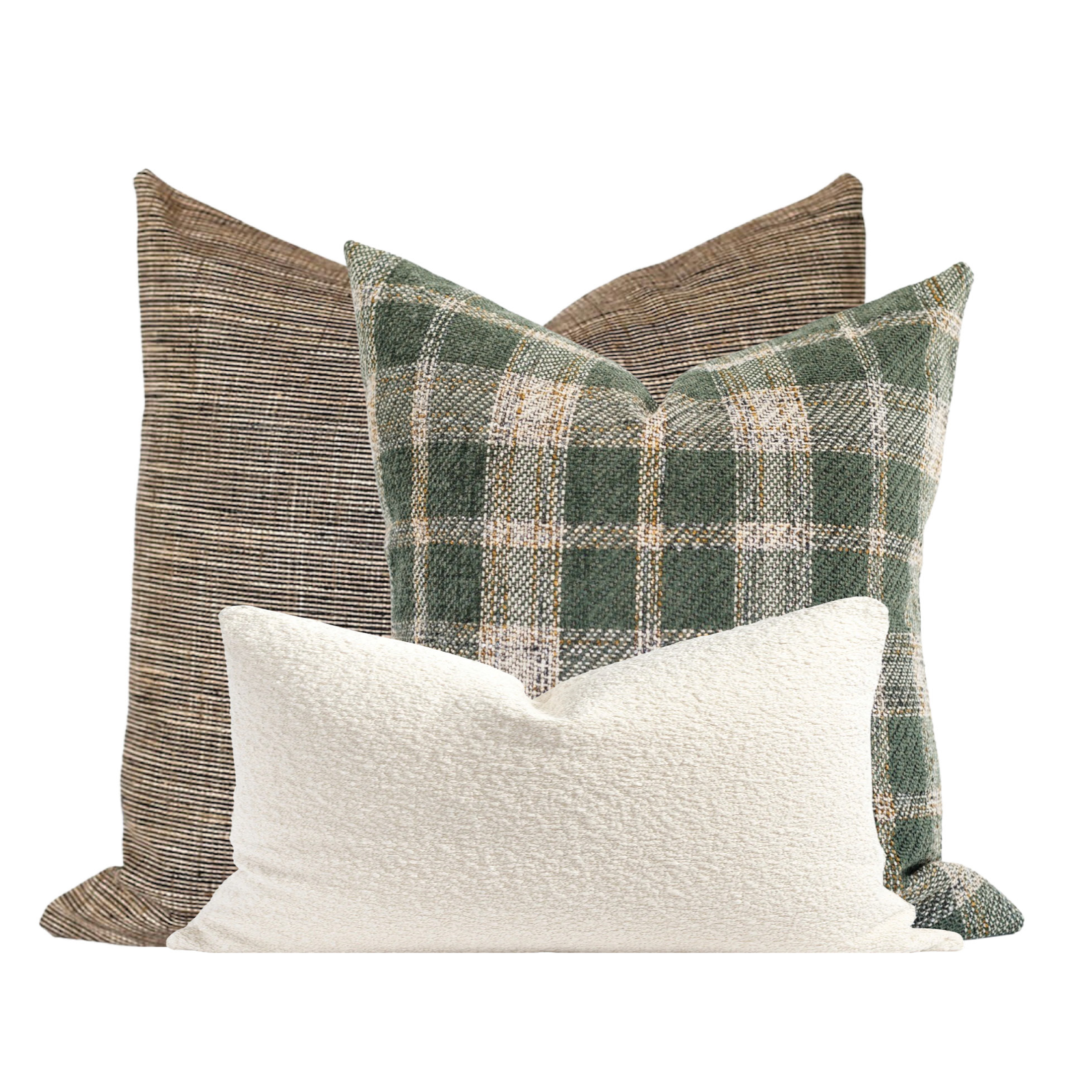 Green 2024 plaid pillow