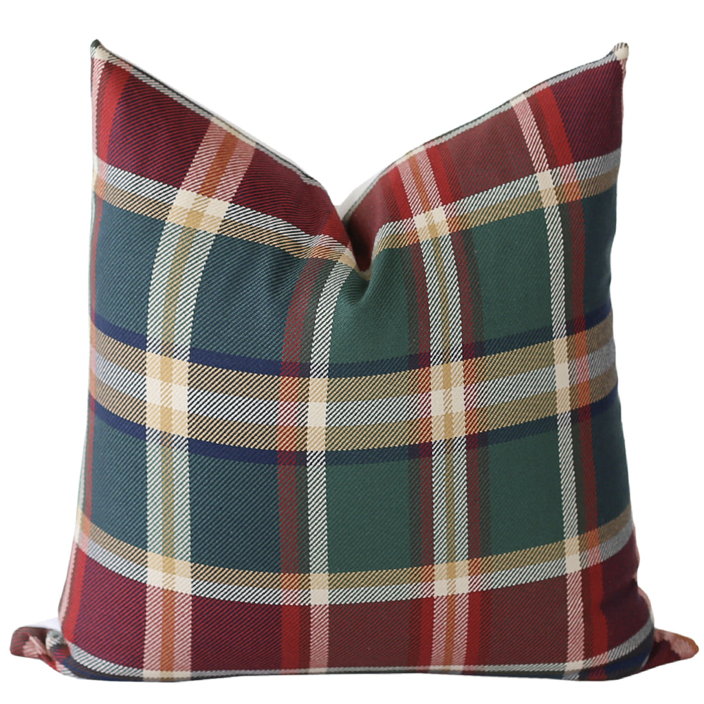 Christmas Pillows Green Plaid Pillow Cover Tartan Pillow Covers Laurel and Blush