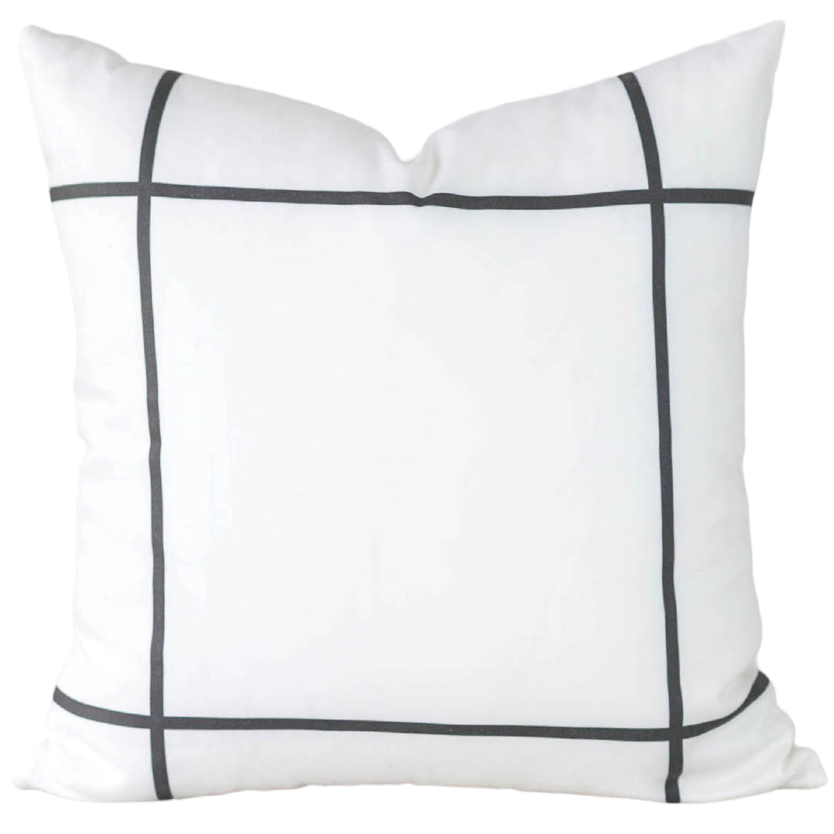 Black Window Pane Pillow Cover