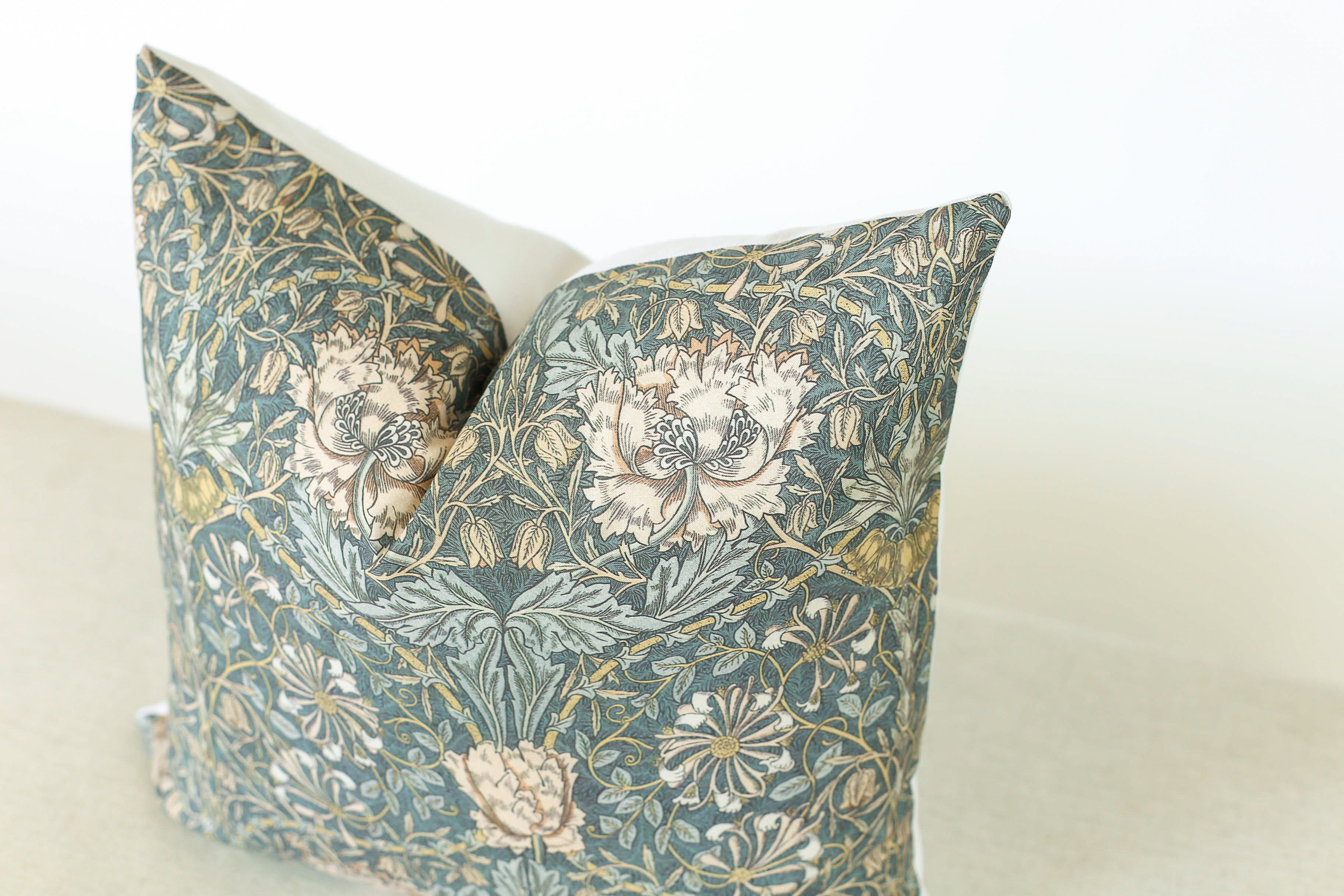 Navy Blue Sage Green Teal Pillow Covers Dahlia Floral Decor - Temu