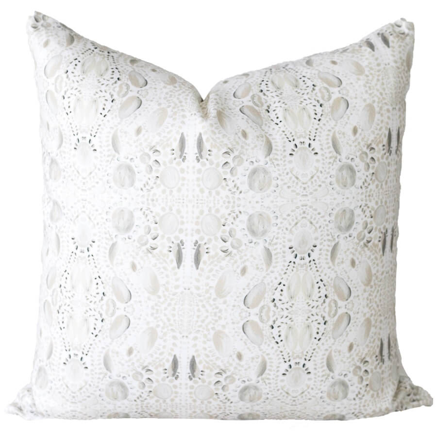 white and grey pillow cover