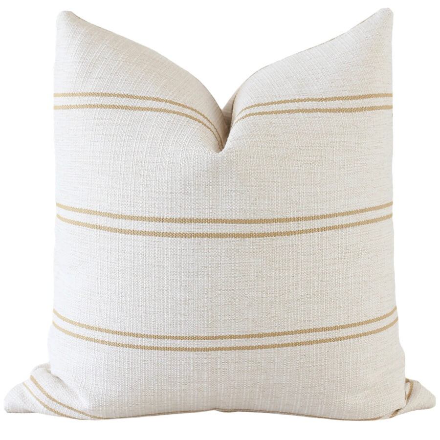 Mustard Stripe Pillow Cover