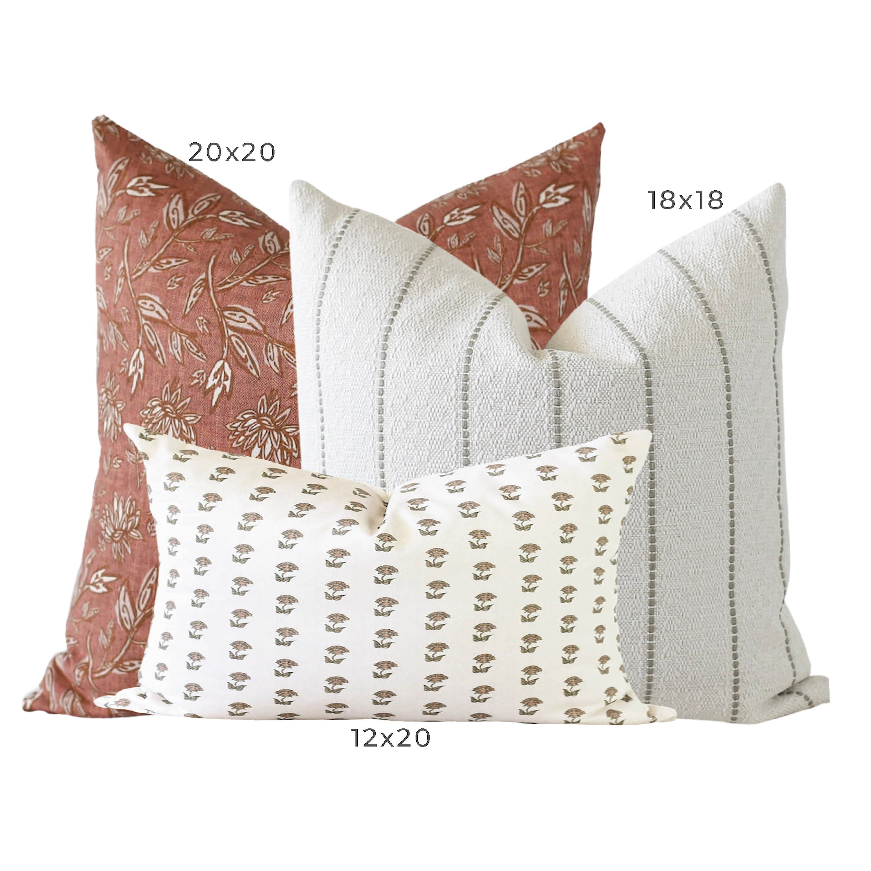 Couch Pillows Set, Pillow Combination, Throw Pillows Set, Pillow Combo Set,  Beige Throw Pillows, Floral Pillow Covers, Lumbar Pillows - Laurel and Blush