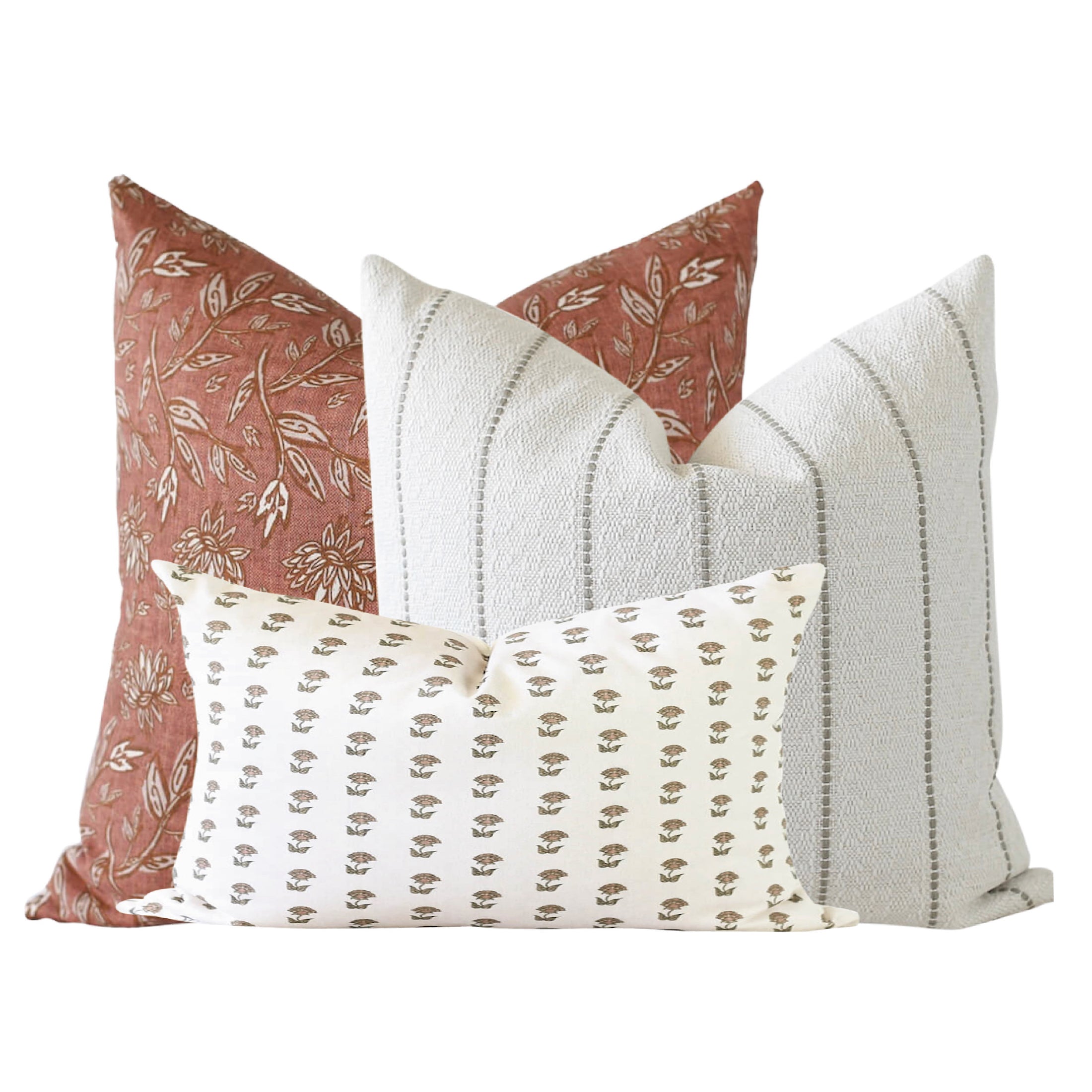 Couch Pillows Set, Pillow Combination, Throw Pillows Set, Pillow Combo Set,  Beige Throw Pillows, Floral Pillow Covers, Lumbar Pillows - Laurel and Blush