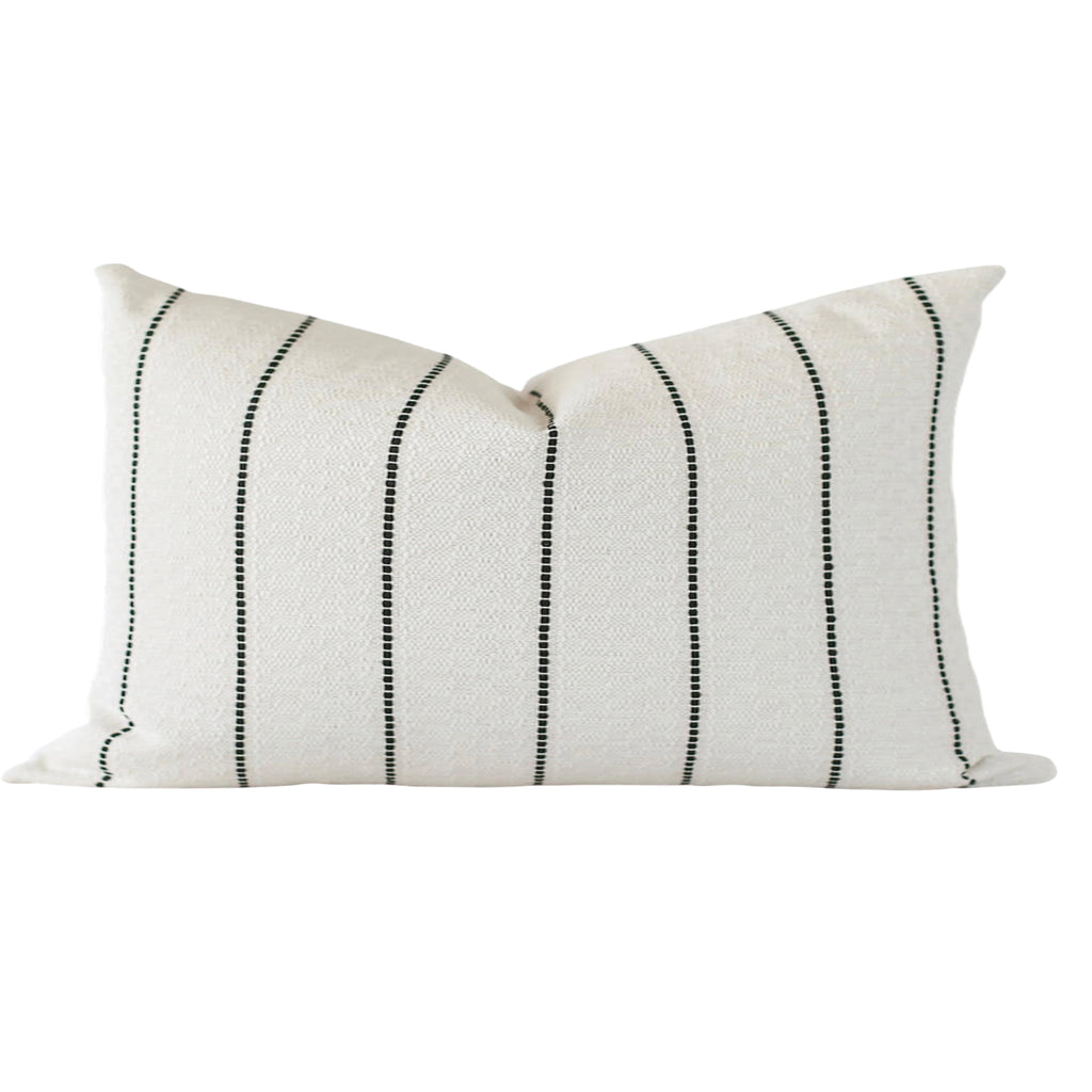 Black and White Striped Ivory Pillow Cover Laurel and Blush